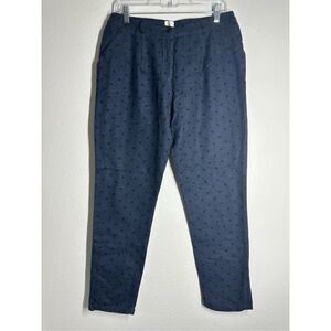Des Petits Hauts Women’s Wool Blend Polka Dots Pants Blue Black Sz 12 See Notes